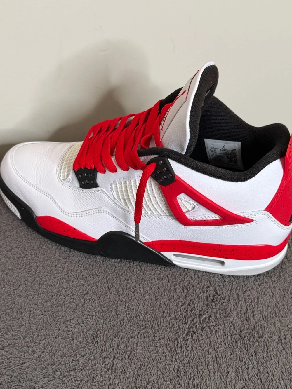 Nike Air Jordan 4 Retro “Red Cement” White Fire Red Black men’s size 11